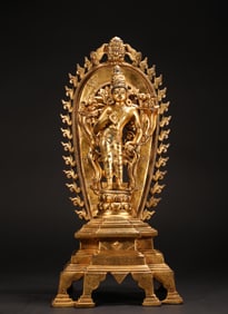 13th-century Indian gilded copper Buddha statues