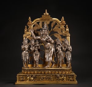 14th-century Indian silver Buddha statues