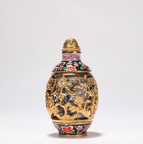 Qing Dynasty enamel-painted revolving snuff pot