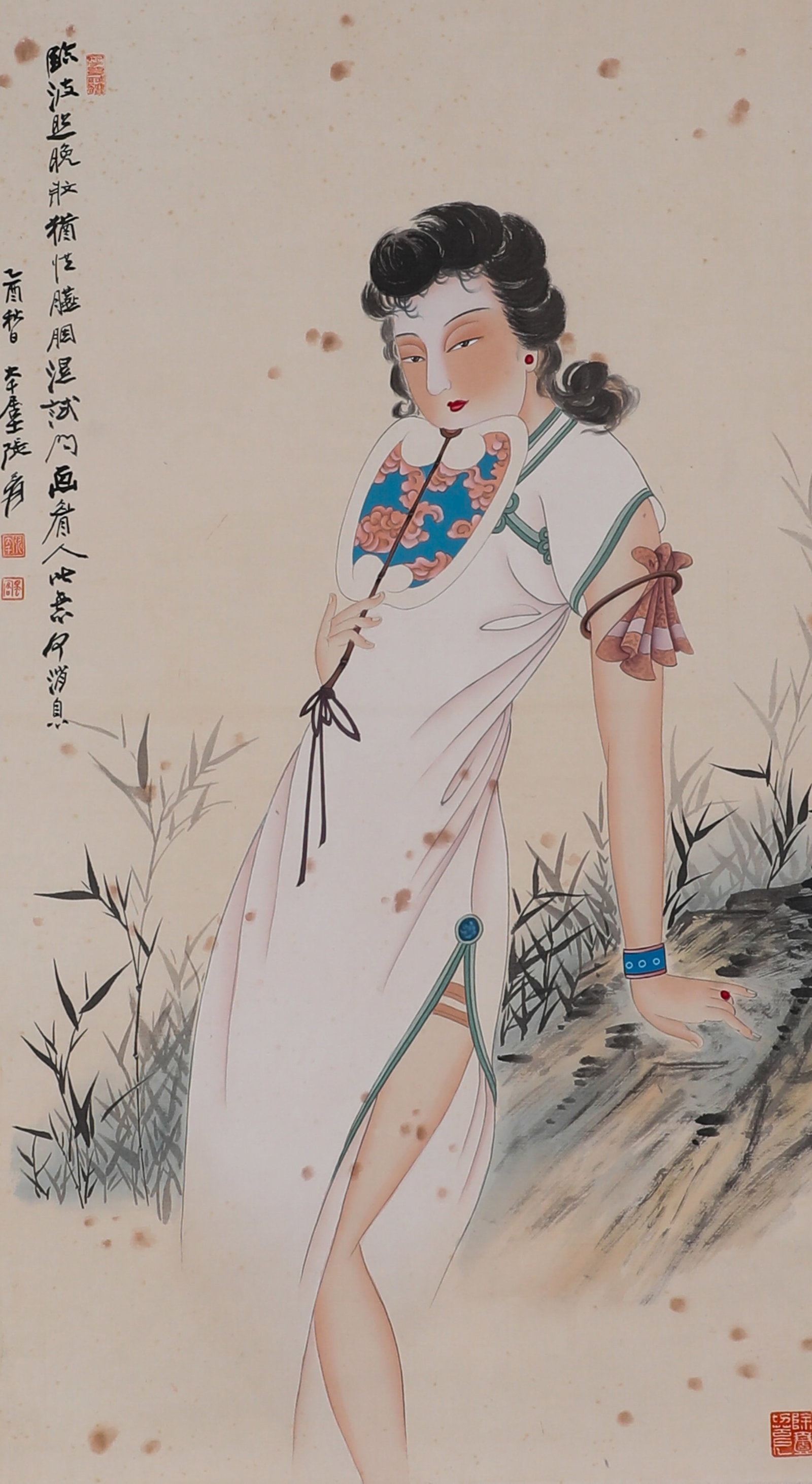 ZHANG DAQIAN LADIES' FINE VERTICAL SCROLL (1 of 6)