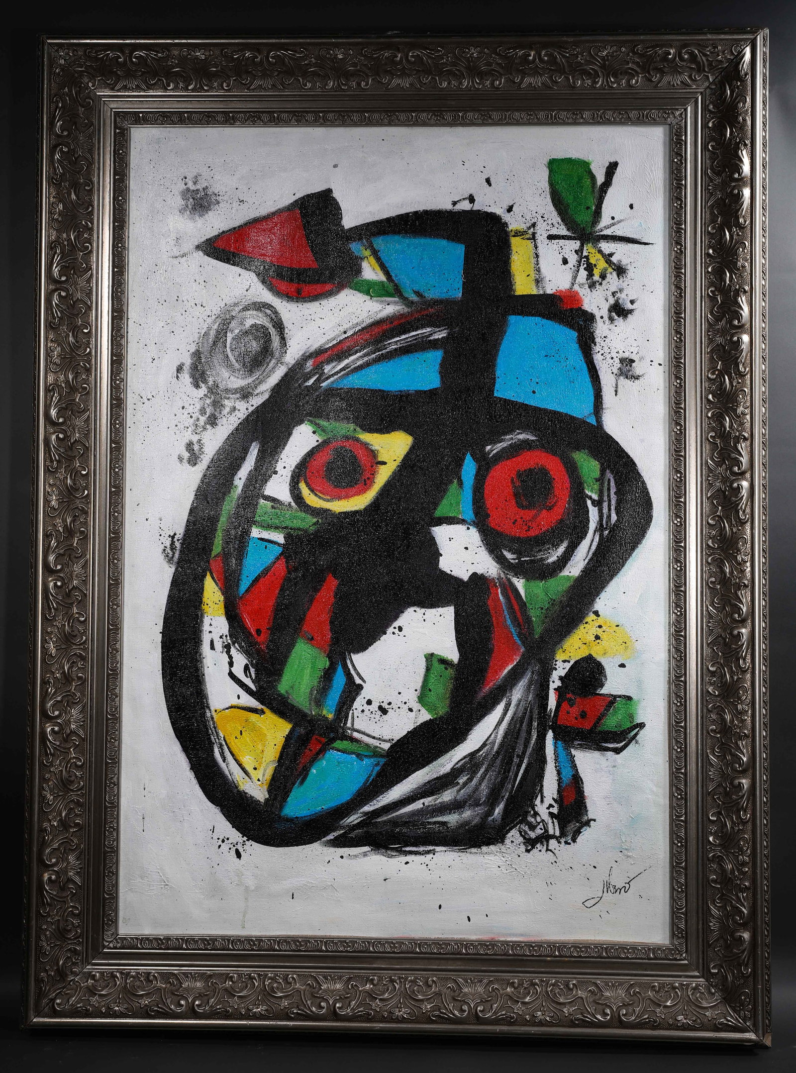 JOAN MIRO (1893-1983) ATTRIBUTED TO FINE OIL PAINTING: 61.5X92cm 83X113cm Weight:8000g