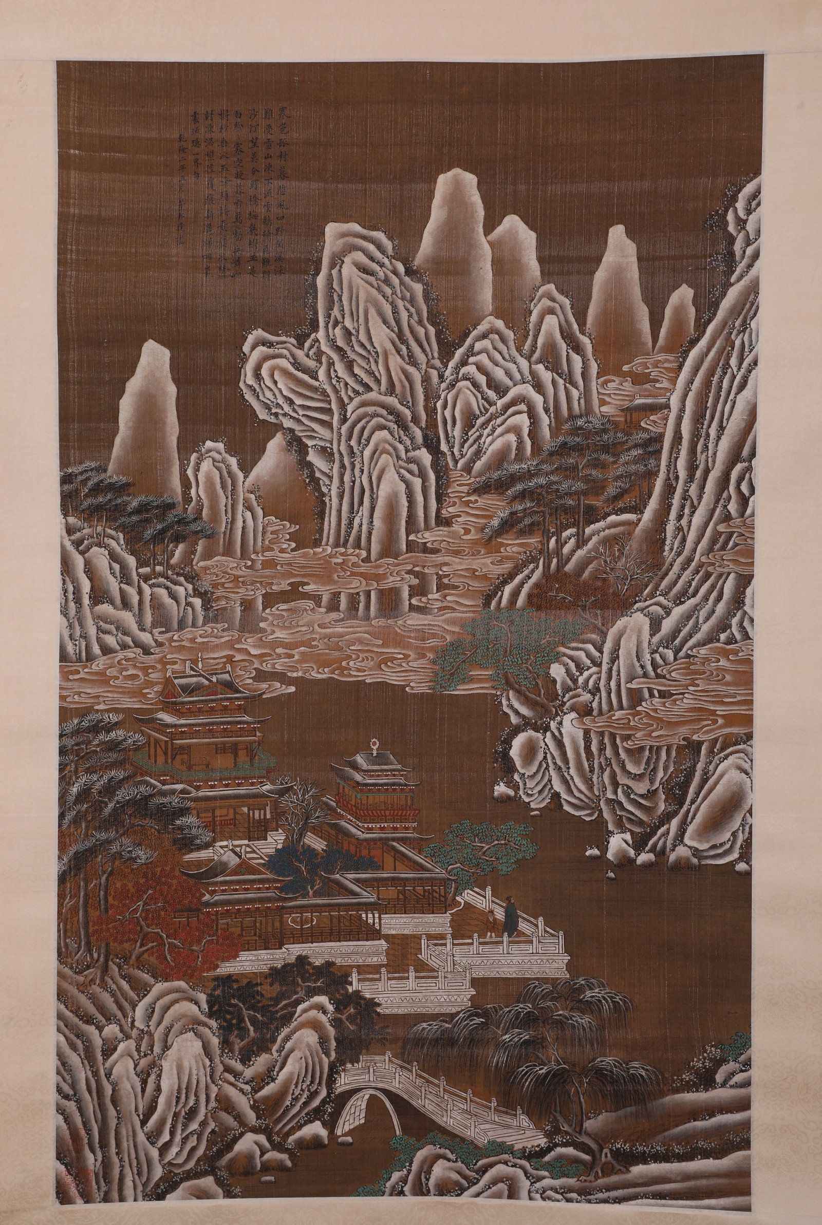 ANONYMOUS SNOW MOUNTAIN PAVILION SCROLL - 2