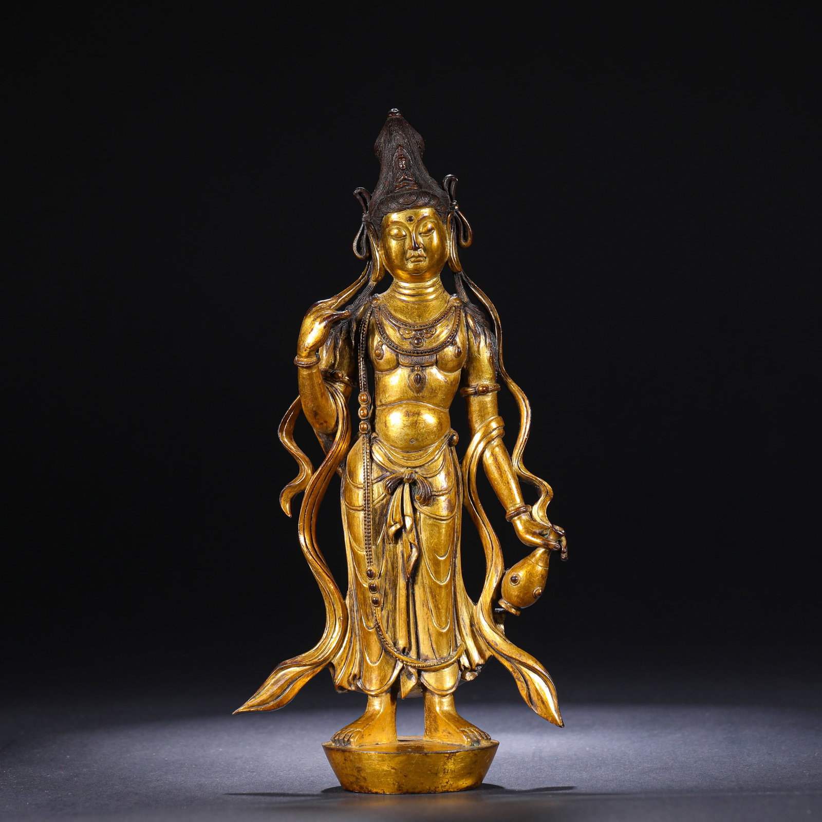 BRONZE GILDED GUANYIN OF THE MING DYNASTY (1 of 7)