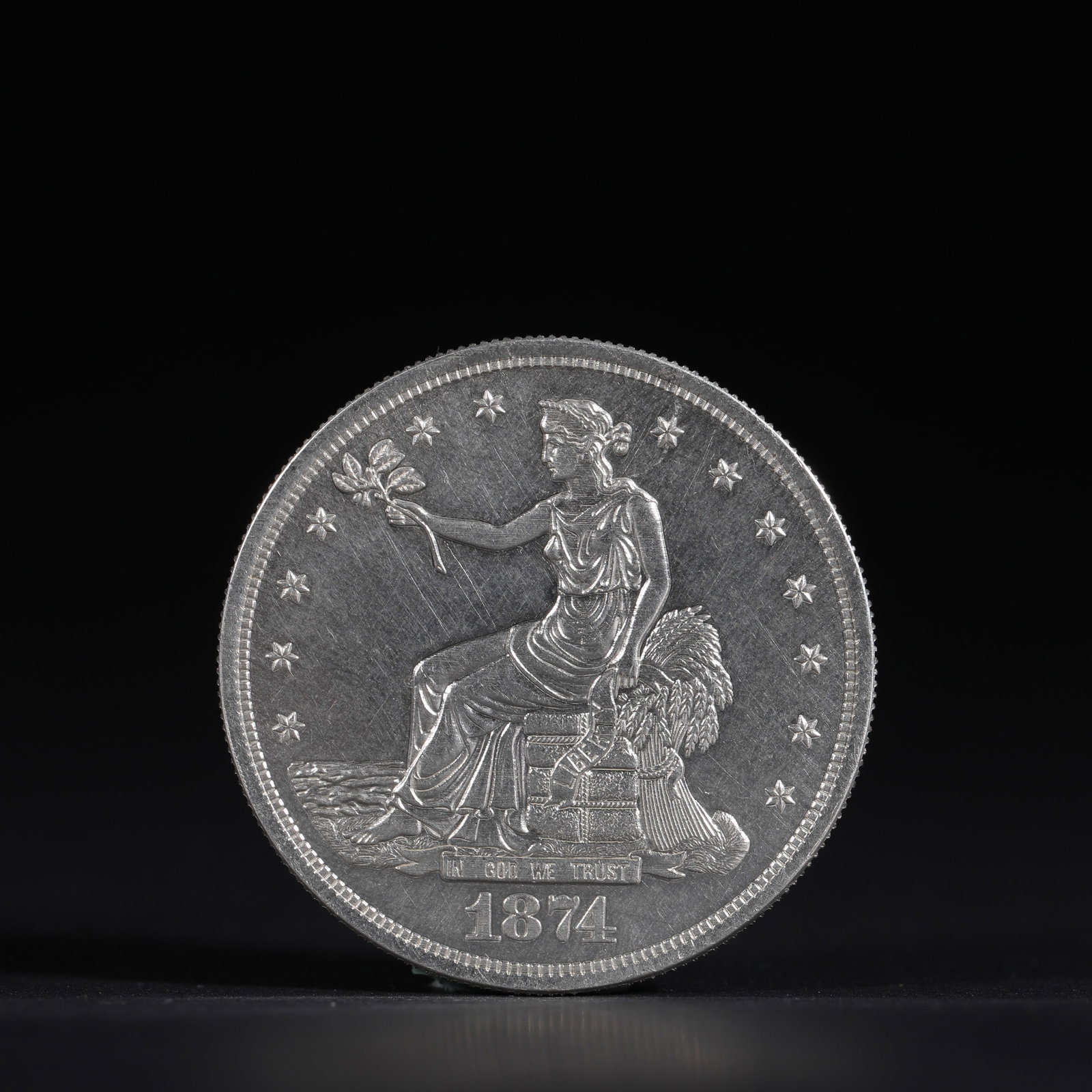 AMERICAN TRADE SILVER DOLLAR OF 1874: D:3.9cmWeight:27g