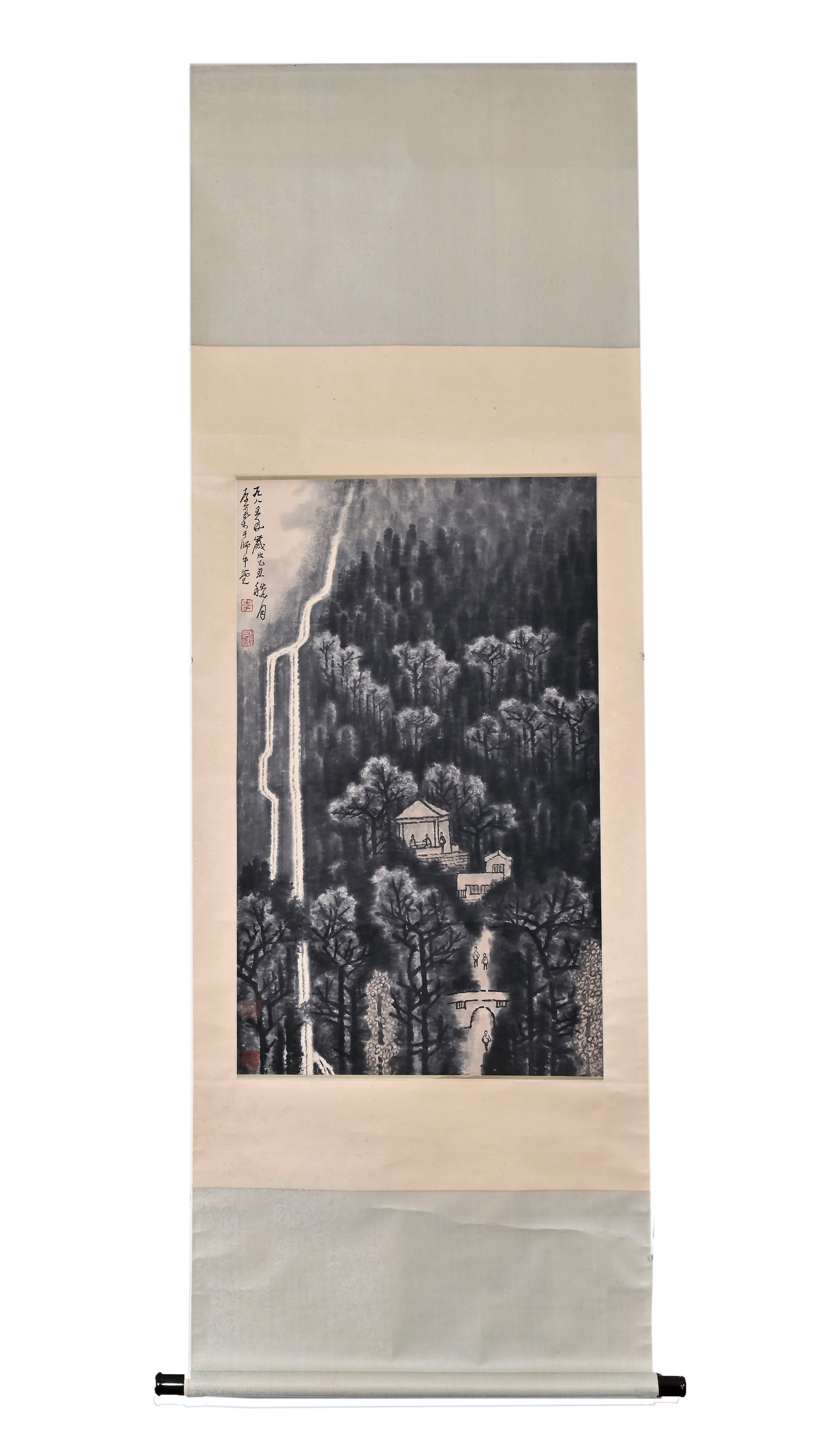 LI KERAN (1907-1989) NIGHT MOON MOUNTAIN DWELLING (1 of 9)