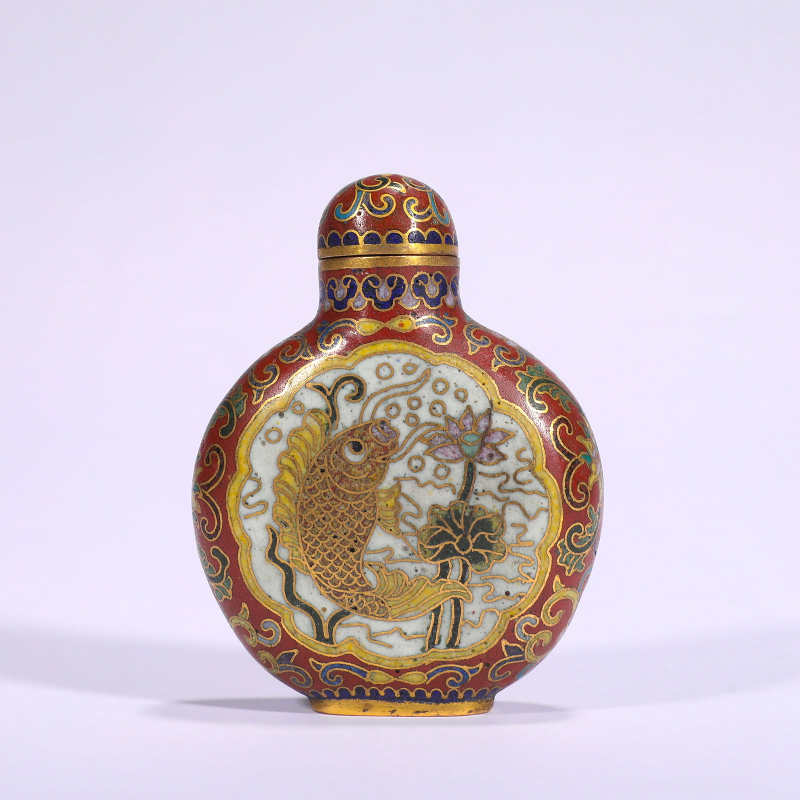 QING DYNASTY JINGTAI BLUE SNUBBOX: H:6.2cmW:4.7cmWeight:70g