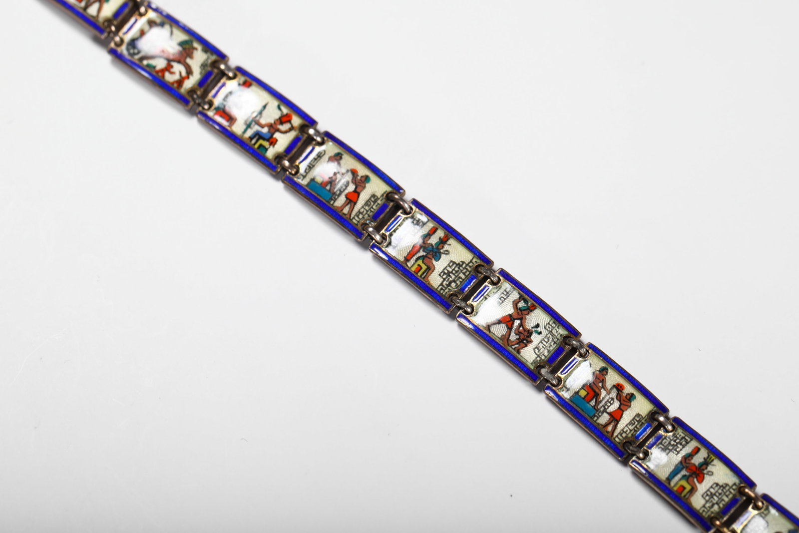 SILVER PAINTED ENAMEL BRACELET - 4