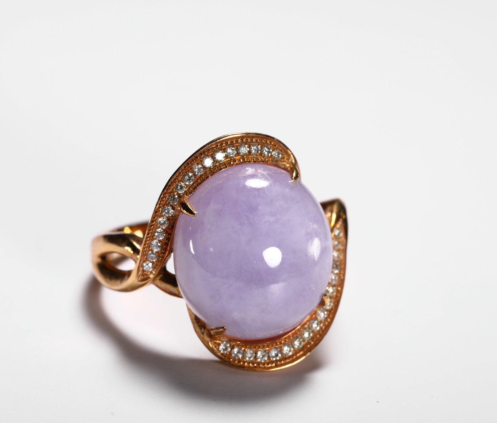 18K GOLD VIOLET RING: Mouth of ring:11 Weight:6.9g