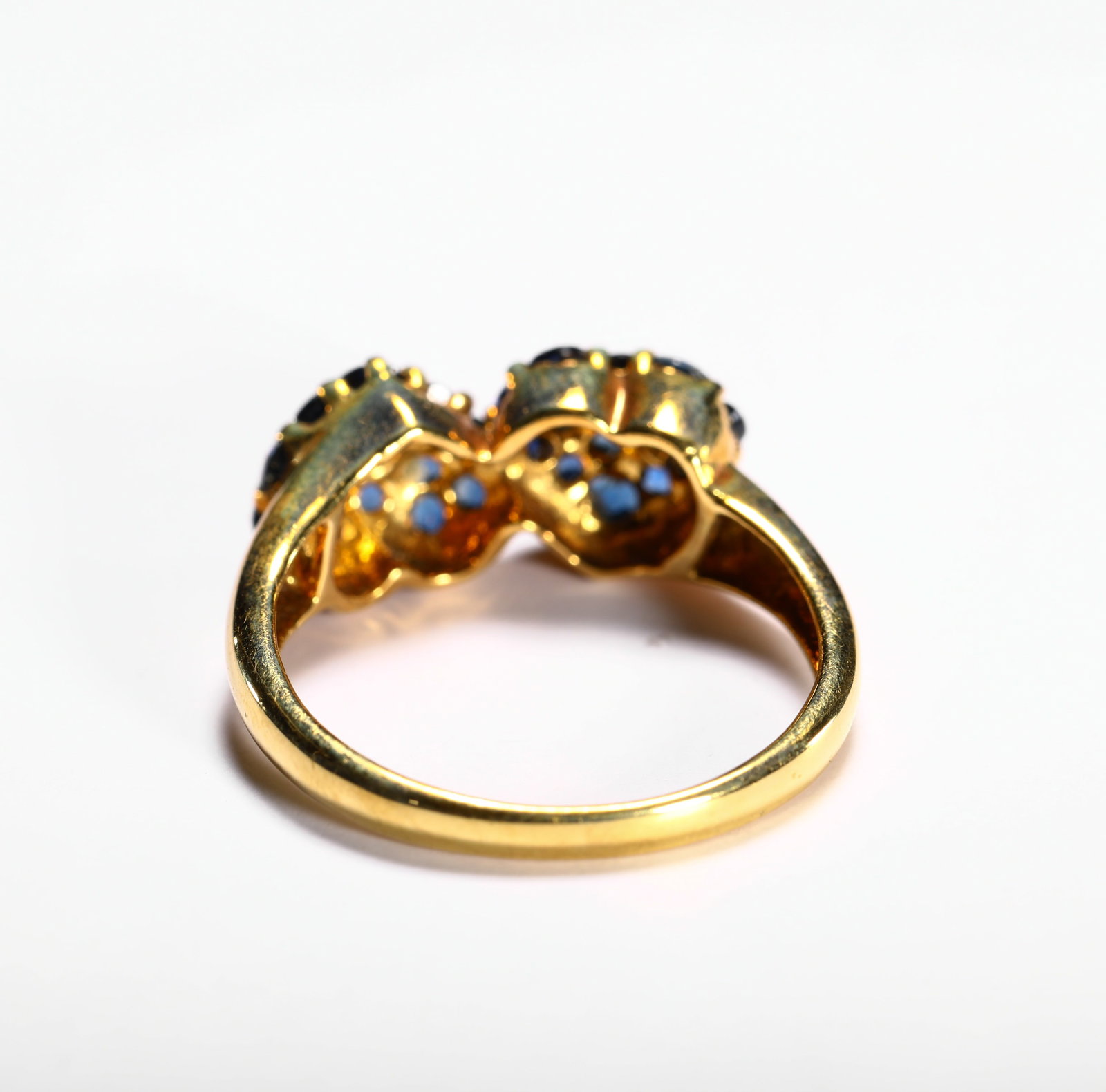 18K SAPPHIRE DIAMOND RING - 3