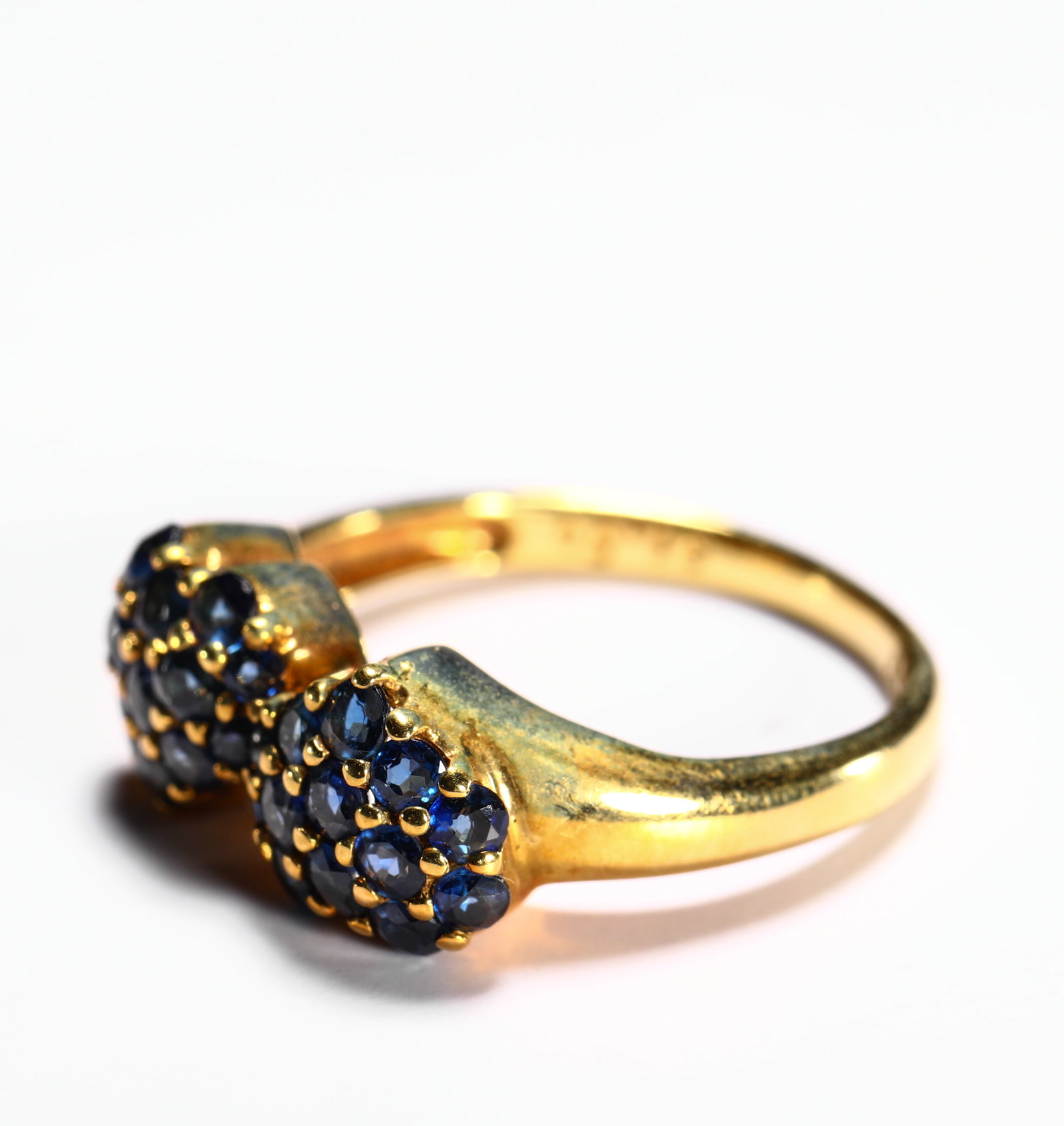 18K SAPPHIRE DIAMOND RING - 4
