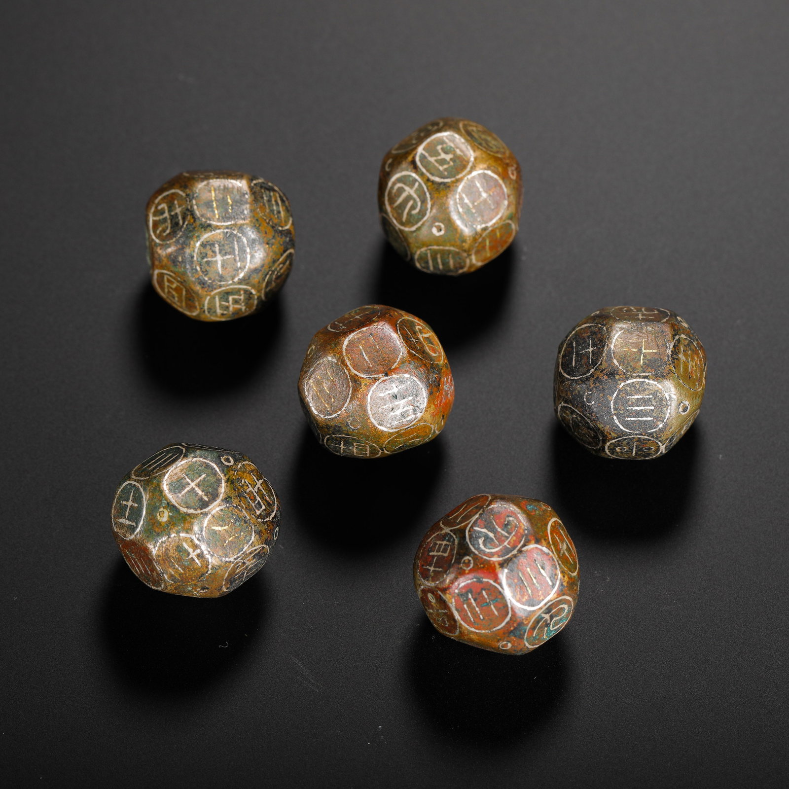 HAN DYNASTY GOLD-INLAID BANK WINE GAME DICE (1 of 9)