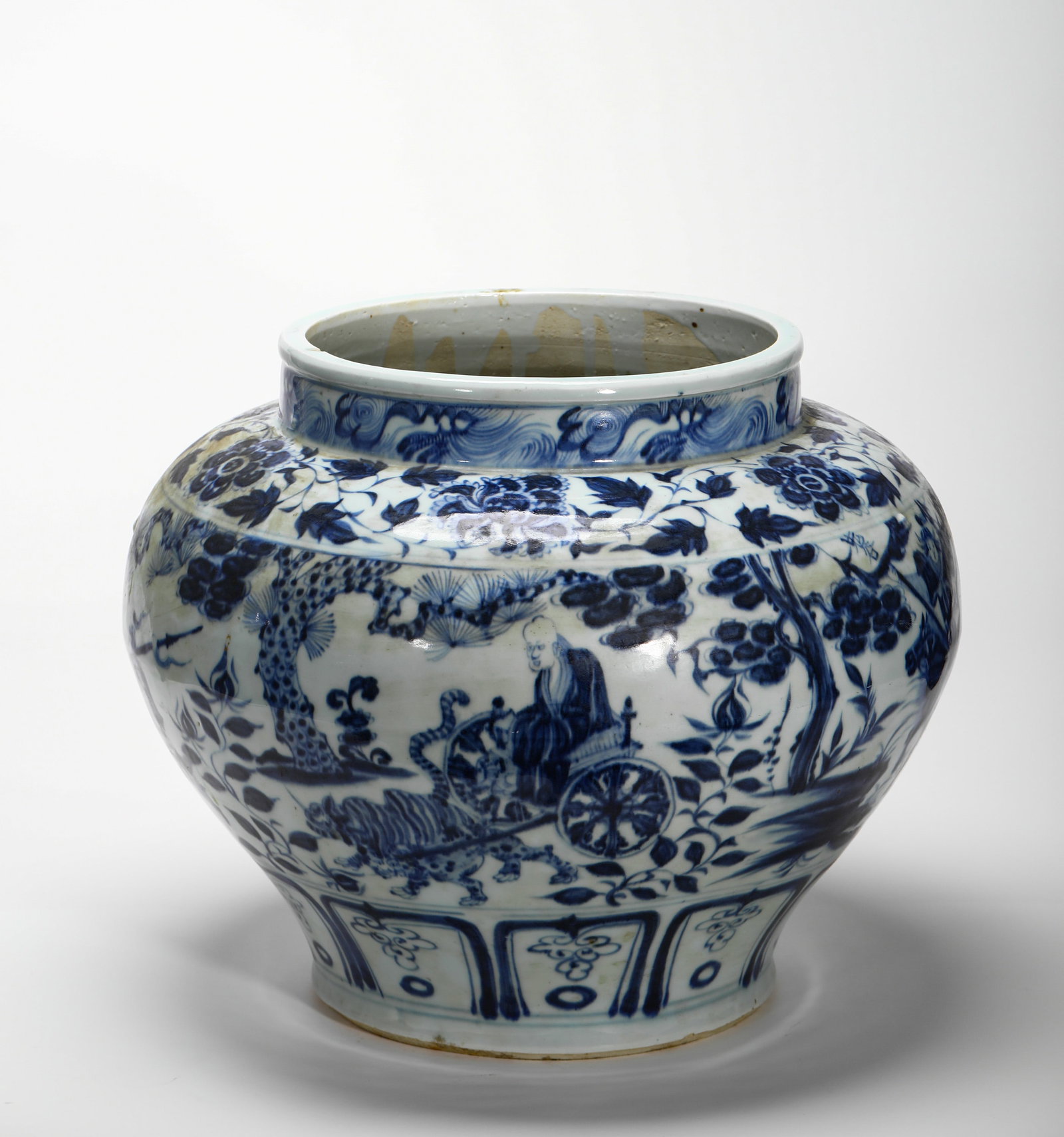 YUAN BLUE AND WHITE PORCELAIN JARS OF FIGURES AND STORIES (1 of 14)