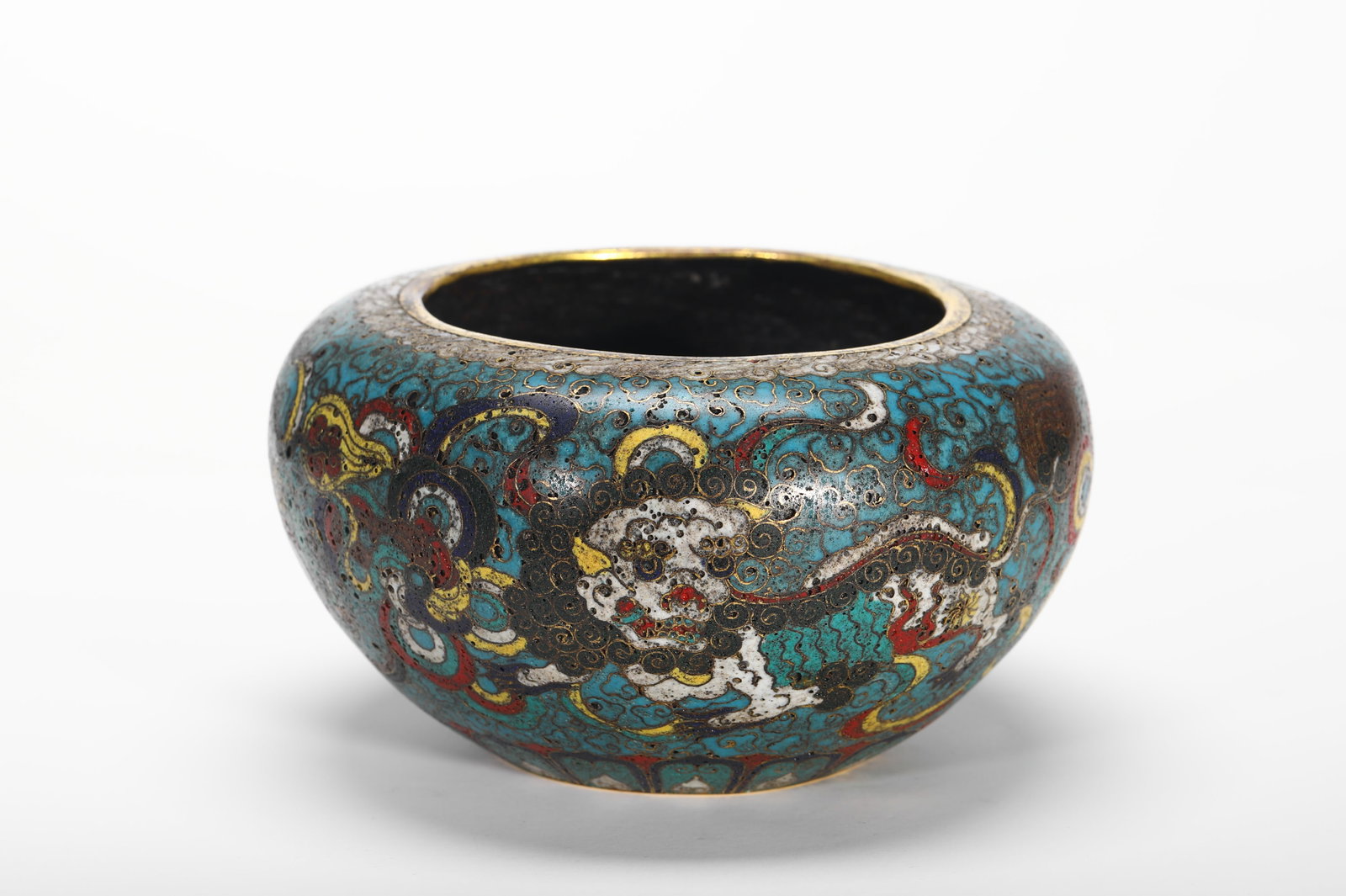 QIANLONG COPPER CLOISONNE ENAMEL BOWL FURNACE OF THE QING DYNASTY (1 of 10)