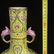 A pair of yellow ground pink flower double dragon ear - 5