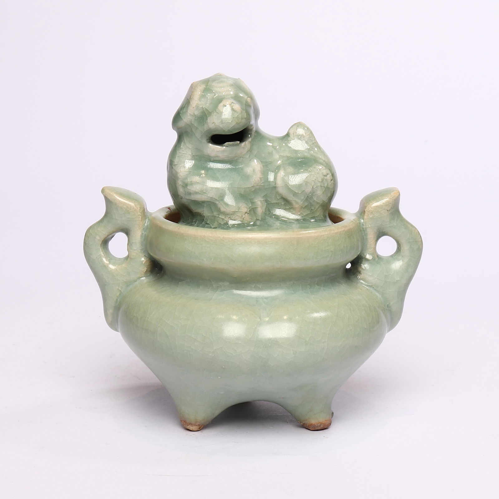 Longquan lion double ear censer in Yuan Dynasty (1 of 11)