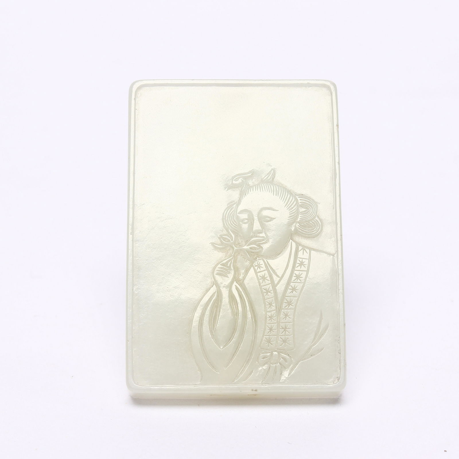 Hetian white jade pendant with seed material (1 of 6)