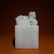 A QING DYNASTY CARVED WHITE JADE LOIN PATTERN SEAL