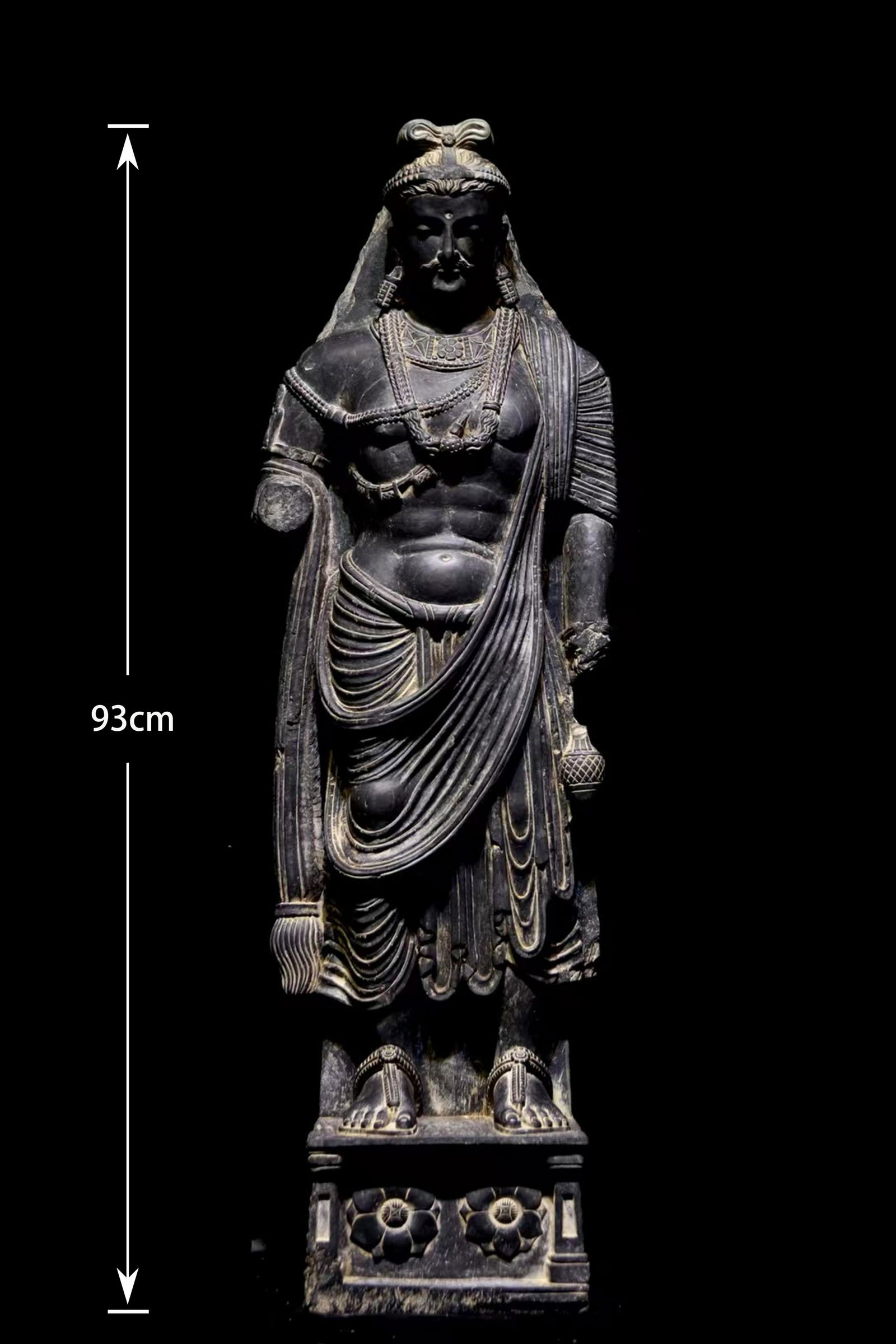 A GANDHARA GRAY SCHIST BUDDHA STANDING STATUE (1 of 9)