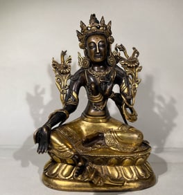 QING DYNASTY GILT COPPER TARA