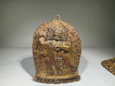 MING DYNASTY GILT BUDDHIST PLATE