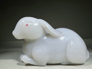QING DYNASTY WHITE JADE RABBIT
