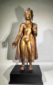 MALLA DYNASTY GILT BUDDHA STATUE
