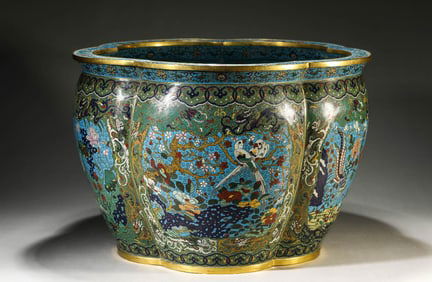 QING DYNASTY CLOISONN? PAINTING VAT