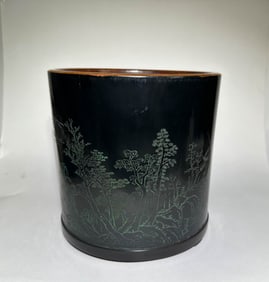 QING DYNASTY BOXWOOD LACQUER PEN HOLDER