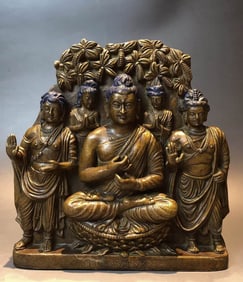 MING DYNASTY ALLOY COPPER GANDHARA STYLE BUDDHIST PLATE