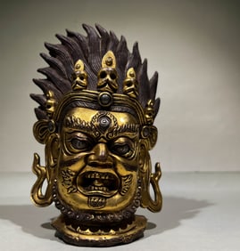 MING DYNASTY GILT BUDDHA HEAD