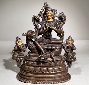 ALLOY BRONZE BUDDHA STATUE BEFORE MING DYNASTY