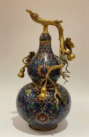 QING DYNASTY CLOISONNE BOTTLE
