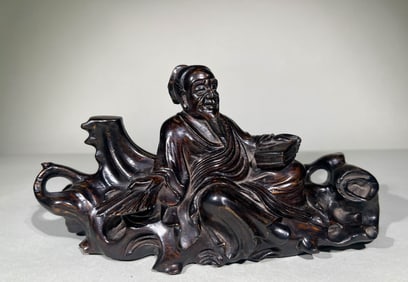 SHANZI, AGARWOOD FIGURE FROM QING DYNASTY