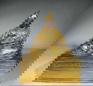 QING DYNASTY GILT BRONZE STATUE OF THE MASTER