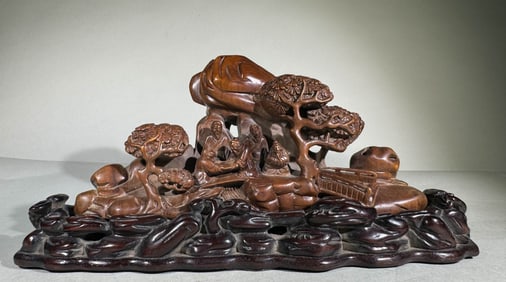 QING DYNASTY SANDALWOOD SHANZI