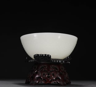 QING DYNASTY WHITE JADE BOWL