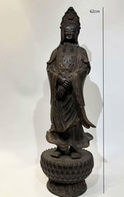 MING DYNASTY GILT GUANYIN STATUE