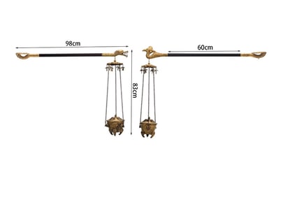 QING DYNASTY RED SANDALWOOD GILT PALACE LANTERN