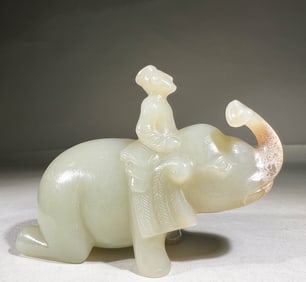 MING DYNASTY WHITE JADE EQUESTRIAN FIGURE
