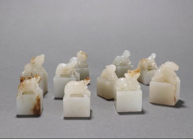 QING DYNASTY WHITE JADE SEAL