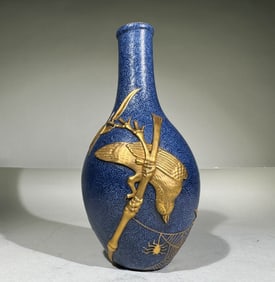 QING DYNASTY COLORFUL FLOWER AND BIRD STATUE