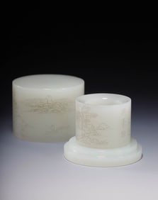 WHITE JADE FINGER RING FROM QING DYNASTY