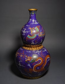 QING DYNASTY CLOISONNE BOTTLE
