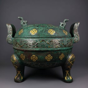 WARRING STATES PERIOD GOLD AND SILVER CAULDRON