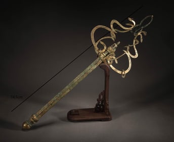 TANG DYNASTY GILT ZEN STAFF