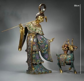 QING DYNASTY CLOISONNE FIGURES