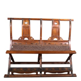 A yellow pear double chair, Qing Dynasty, China