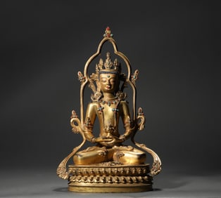 A bronze gilt Buddha statue, Ming Dynasty, China