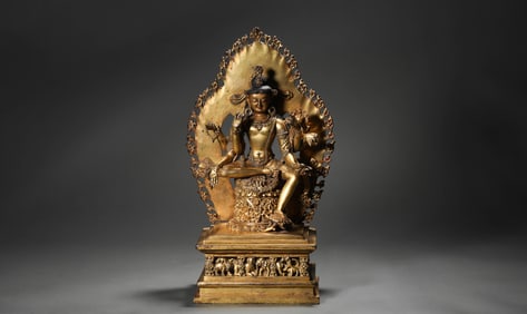 A bronze gilt Guanyin statue, Ming Dynasty, China