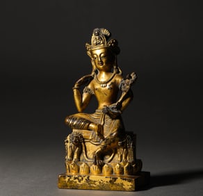 A bronze gilt Buddha statue, Qing Dynasty, China